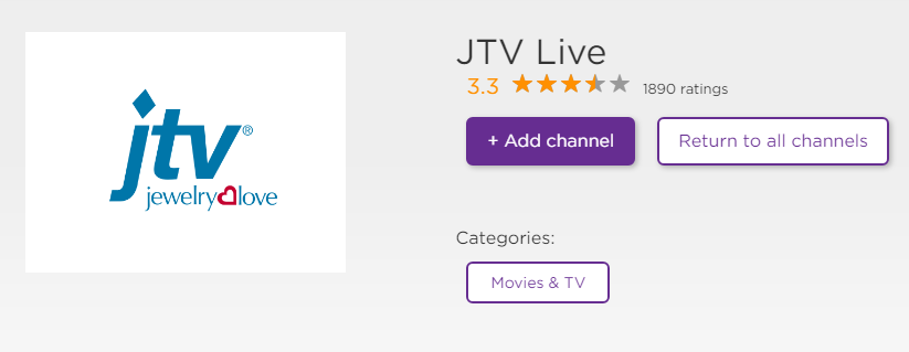 Watch Jewelry Television (JTV Live) on Roku