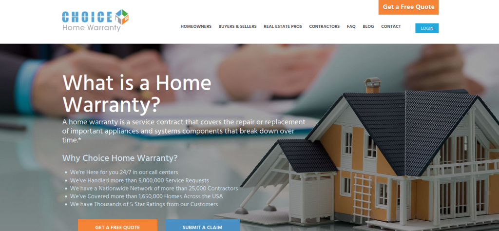 Choice Home Warranty website