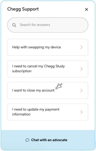 Chegg account