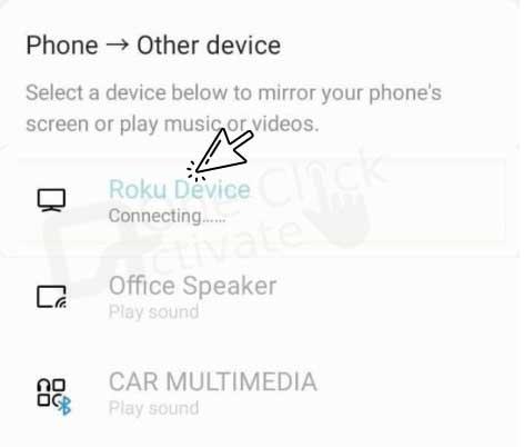 Roku device appears