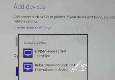 Roku device appears