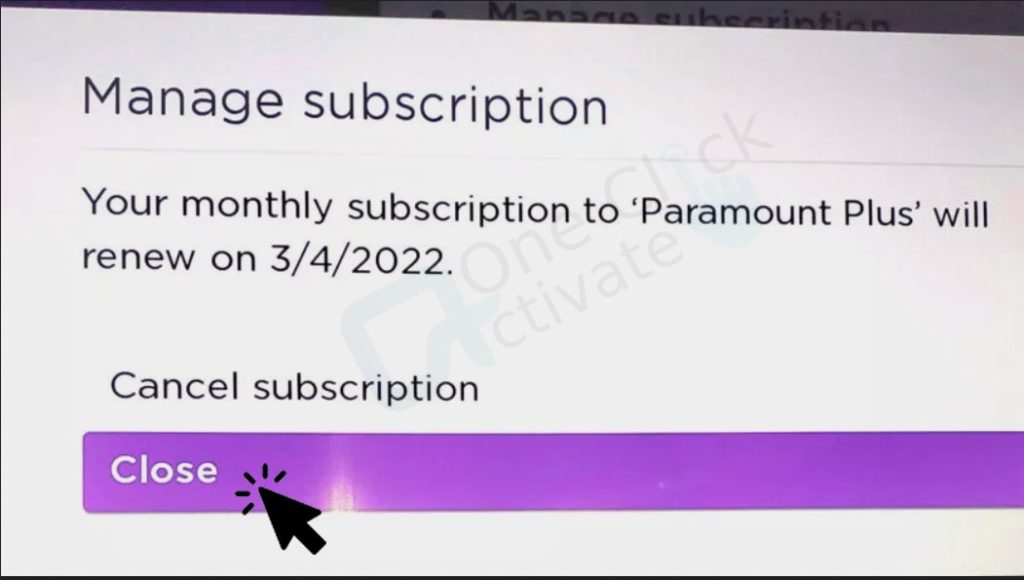 Manage subscription