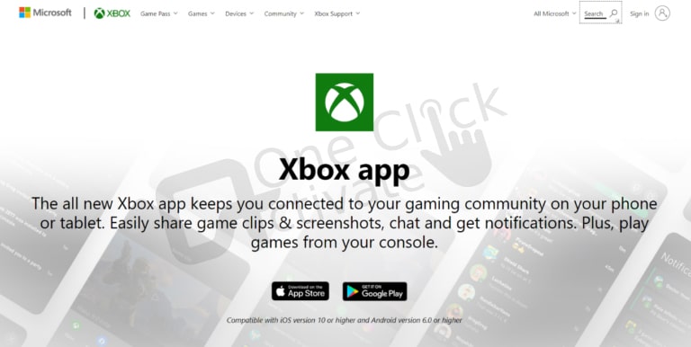 Xbox companion app connection with Xbox