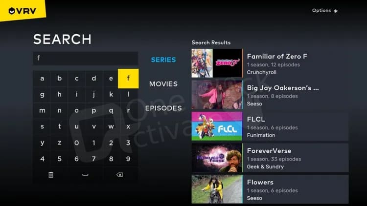 VRV on Roku
