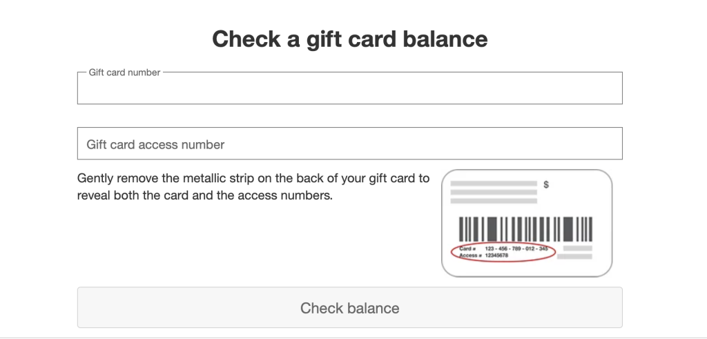 Target Gift Card Balance
