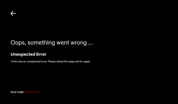 Netflix Error code M7353-5101
