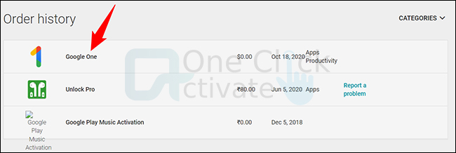 Google PlayStore Purchase History