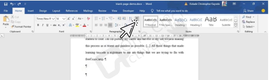 Delete Page in Microsoft Word