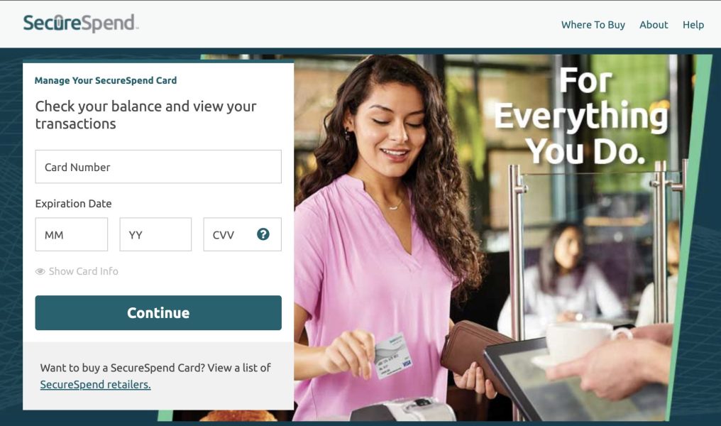 Check balance on your SecureSpend prepaid card